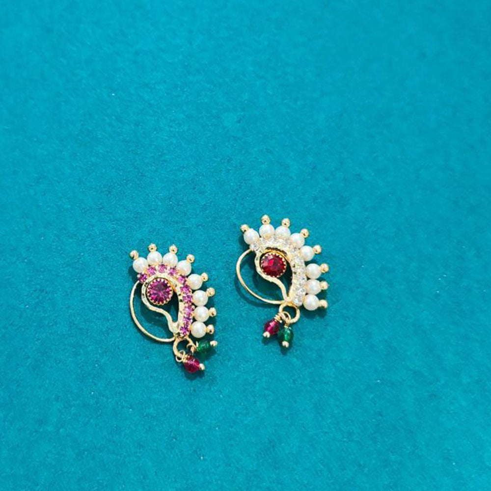 Pooja Bangles Ethnic Charm Pearl Nose Pin