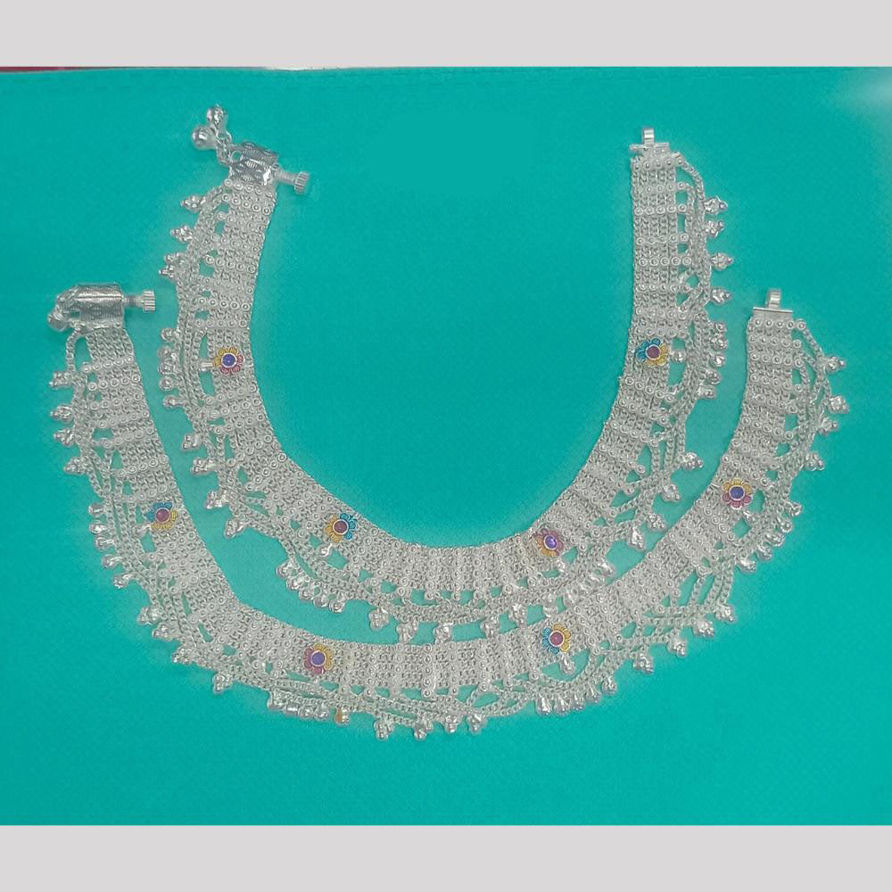 Pooja Bangles Handcrafted Oxidised Pota Stone Necklace Set