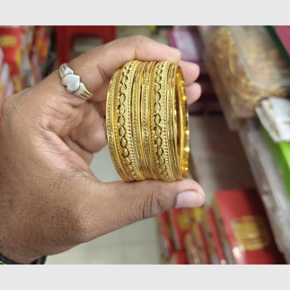 Pooja Bangles Authentic Gold Tone Bangles Set for Bridal, Party, and Cultural Occasions
