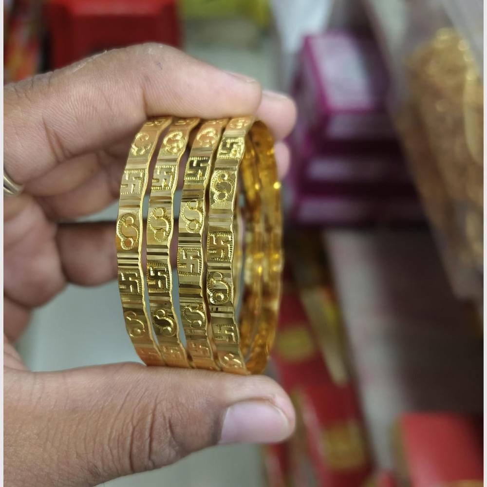 Pooja Bangles Fashionable Gold Kada Bangles Set with Modern Twist for Women