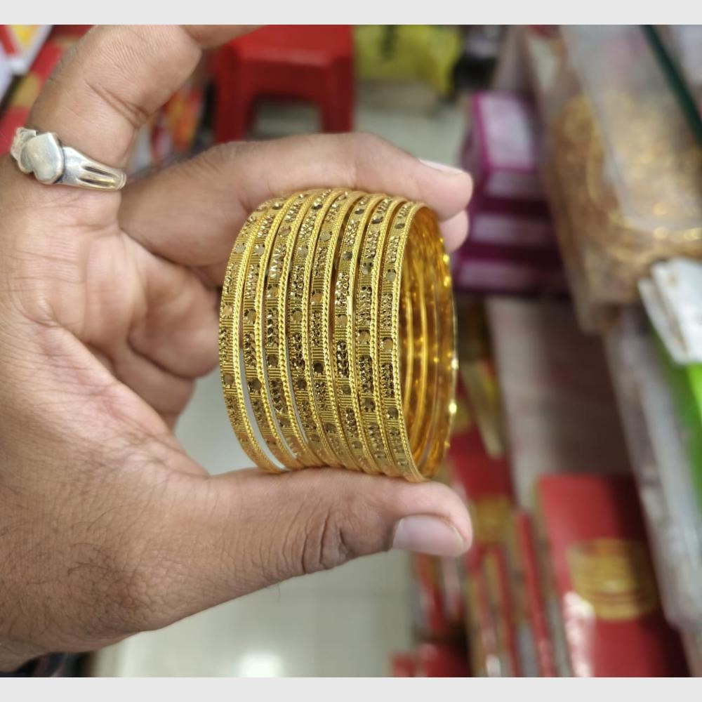 Pooja Bangles Fashionable Gold Kada Bangles Set with Modern Twist for Women