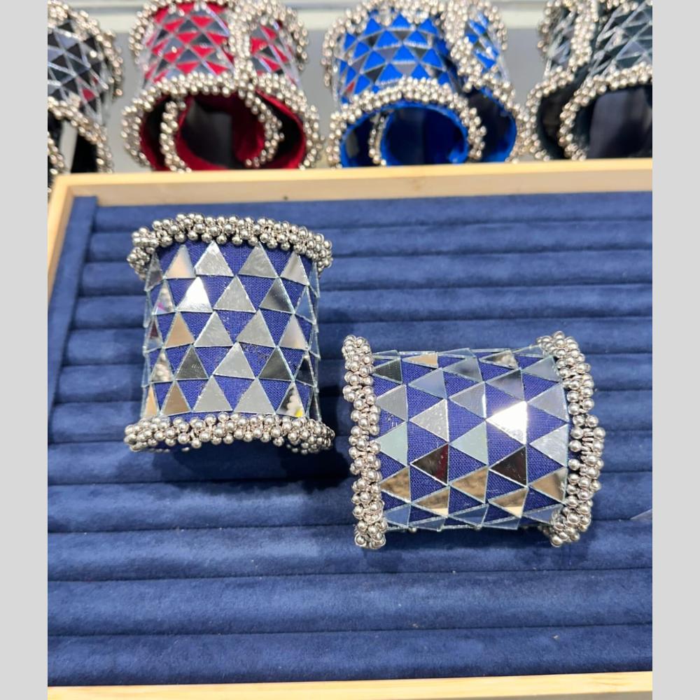 Pooja Bangles Navratri Special Oxidised Plated Mirror Ghungroo Kada