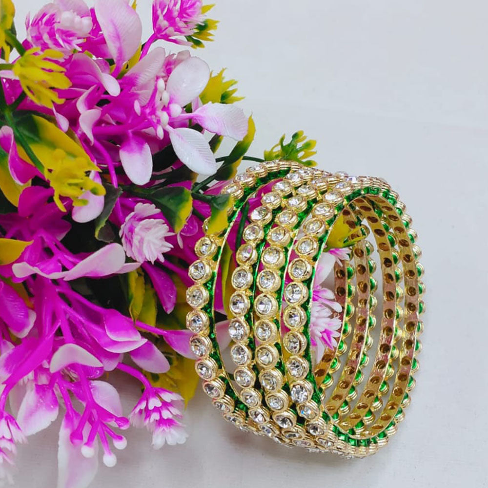 Pooja Bangles Graceful Traditions Kundan Stone Bangles Set