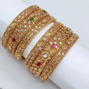 Pooja Bangles Heritage Glam Pota Stone And Kundan Bangles Set