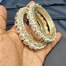 Pooja Bangles Shine Divine Kundan Stone And Pearl Bangles Set