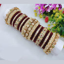 Pooja Bangles Elegant Shine Kundan Stone And Pearl Bangle Set