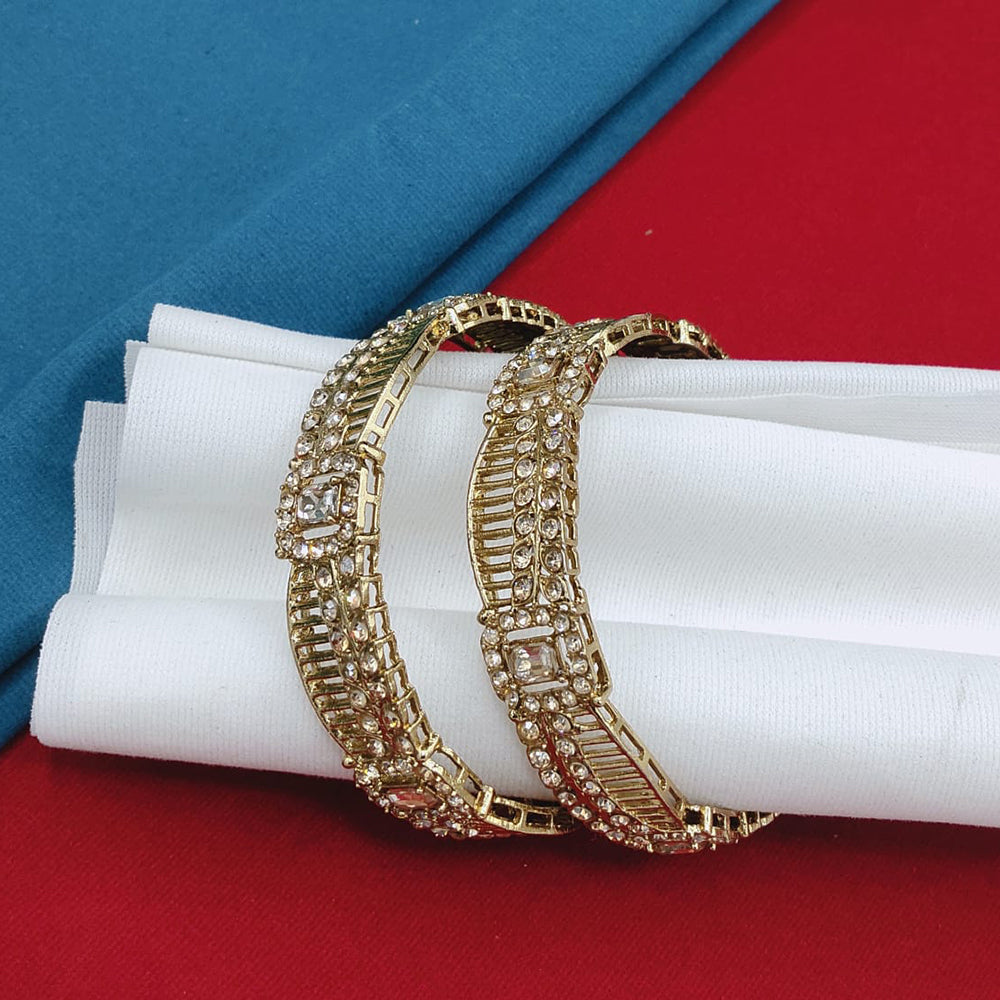 Pooja Bangles Crystal Stone Bangles Elegant Gold Plated Set For Womens And Girls