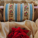 Pooja Bangles Trendy Velvet Bangles Set With Pota And Pearl Work Perfect For Festive And Casual Wear