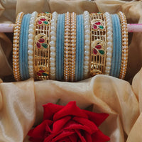 Pooja Bangles Trendy Velvet Bangles Set With Pota And Pearl Work Perfect For Festive And Casual Wear