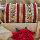 Pooja Bangles Trendy Velvet Bangles Set With Pota And Pearl Work Perfect For Festive And Casual Wear