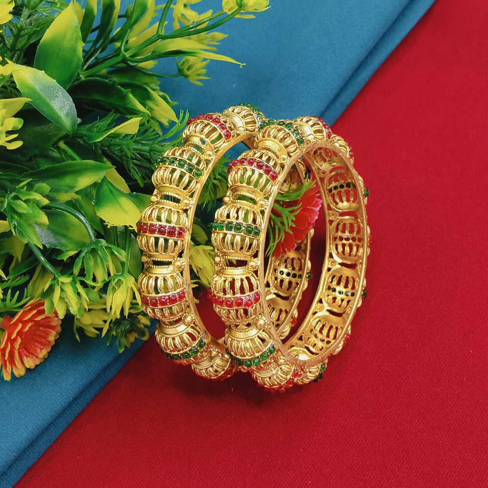 Pooja Bangles Elegant Pota Stone Bangle Set Classic Statement  Jewelery  For Party  Wear
