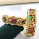 Pooja Bangles Beautiful Kundan Stone Openable Kada Bangles Set For Special Occassions