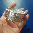Pooja Bangles Premium Rhodium Plated Plain Bangle Set 