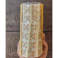 Pooja Bangles Elegant Shine Kundan Stone And Pearl Bangle Set