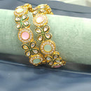 Pooja Bangles Elegant Kundan Stone And Meenakari Bangles Set
