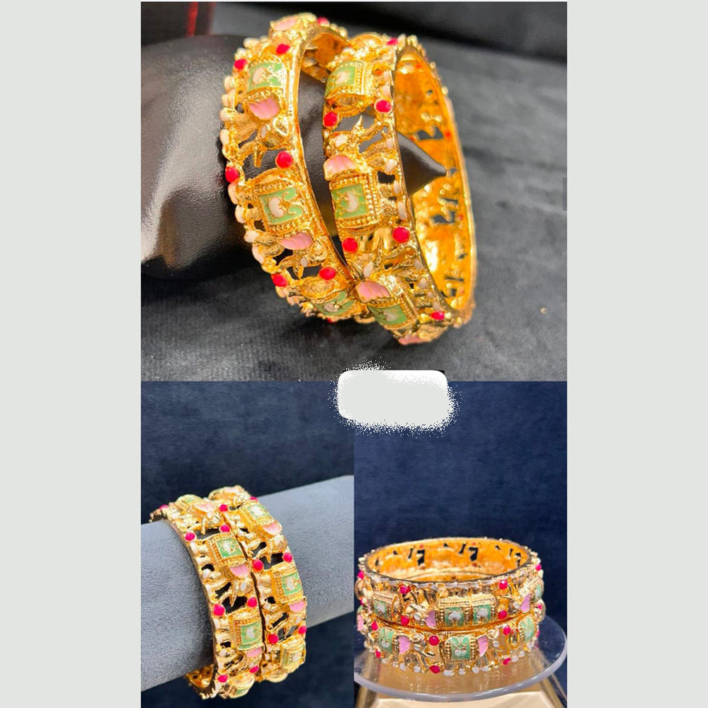 Pooja Bangles Designer Austrian Stone And Meenakari Bangles Set  