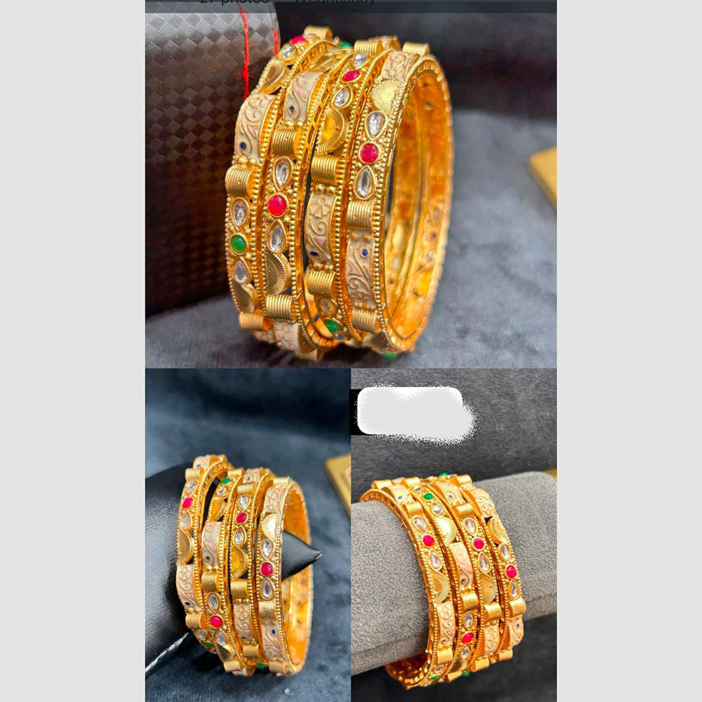 Pooja Bangles Designer Pota Stone And Meenakari Bangles Set  
