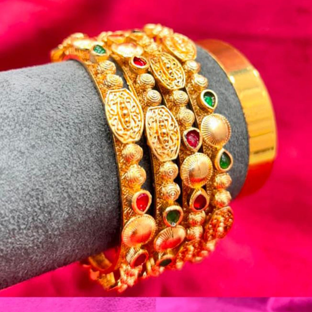 Pooja Bangles Premium Pota Stone Bangles Set