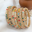 Pooja Bangles Premium Crystal Stone And Austrian Stone Bangles Set