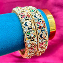 Pooja Bangles Rajwadi Look Kundan Stone And Meenakari Bangles Set