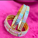 Pooja Bangles Rajwadi Look Pearl And Meenakari Bangles Set