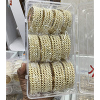 Pooja Bangles Premium Pearl Embellished Bangles Set