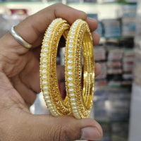 Pooja Bangles Premium Pearl Embellished Bangles Set