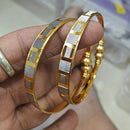 Pooja Bangles Dual-Tone Stylish Patterned Openable Bangles Set