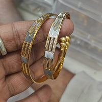 Pooja Bangles Dual-Tone Stylish Patterned Openable Bangles Set