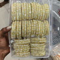 Pooja Bangles Premium Kundan And Austrian Stone Designer Bangles Set