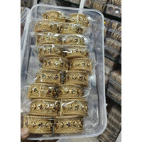 Pooja Bangles Elegant Pota Stone Openable Bangles Set