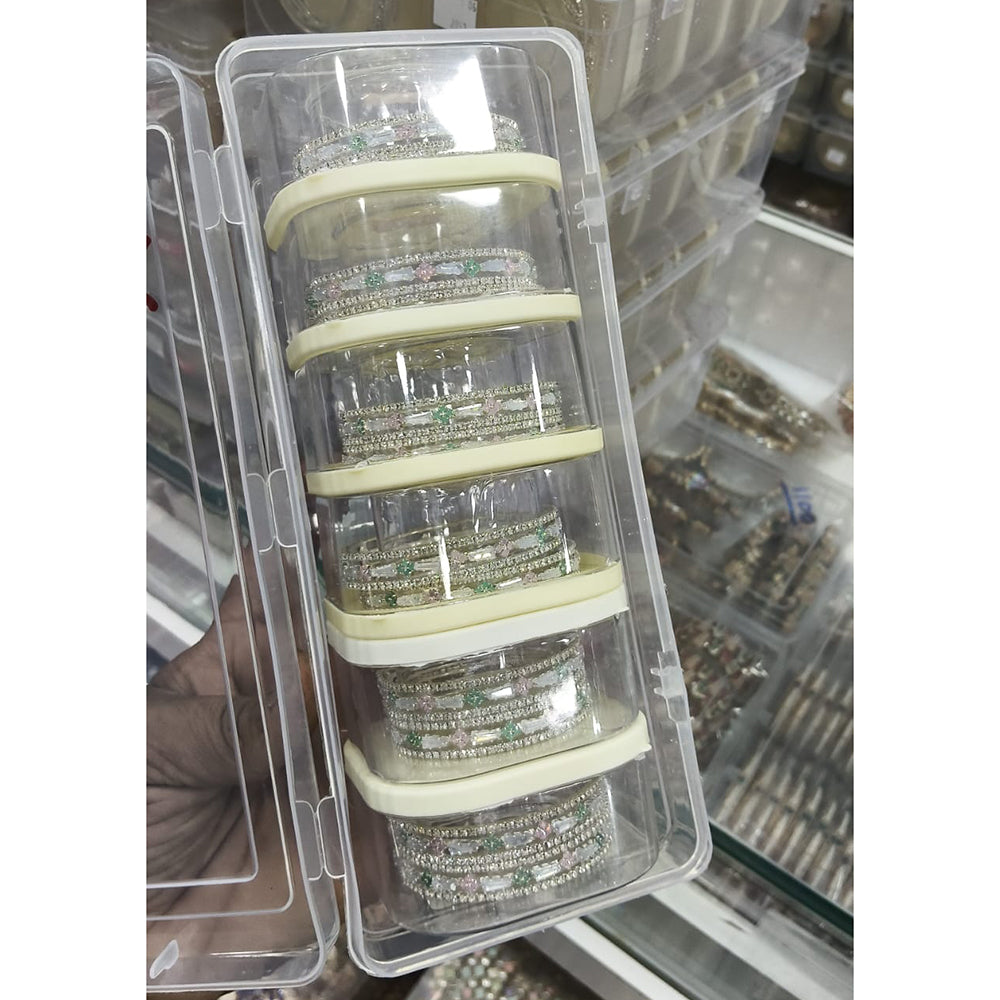 Pooja Bangles Elegant Crystal And Austrian Stone Bangle Set