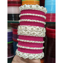 Pooja Bangles Royal Austrian Stone And Pearl Designer Bangles Set