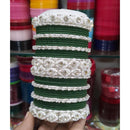 Pooja Bangles Royal Austrian Stone And Pearl Designer Bangles Set