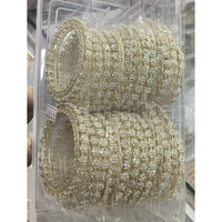 Pooja Bangles Antique Finish Austrian Stone Bangles Set