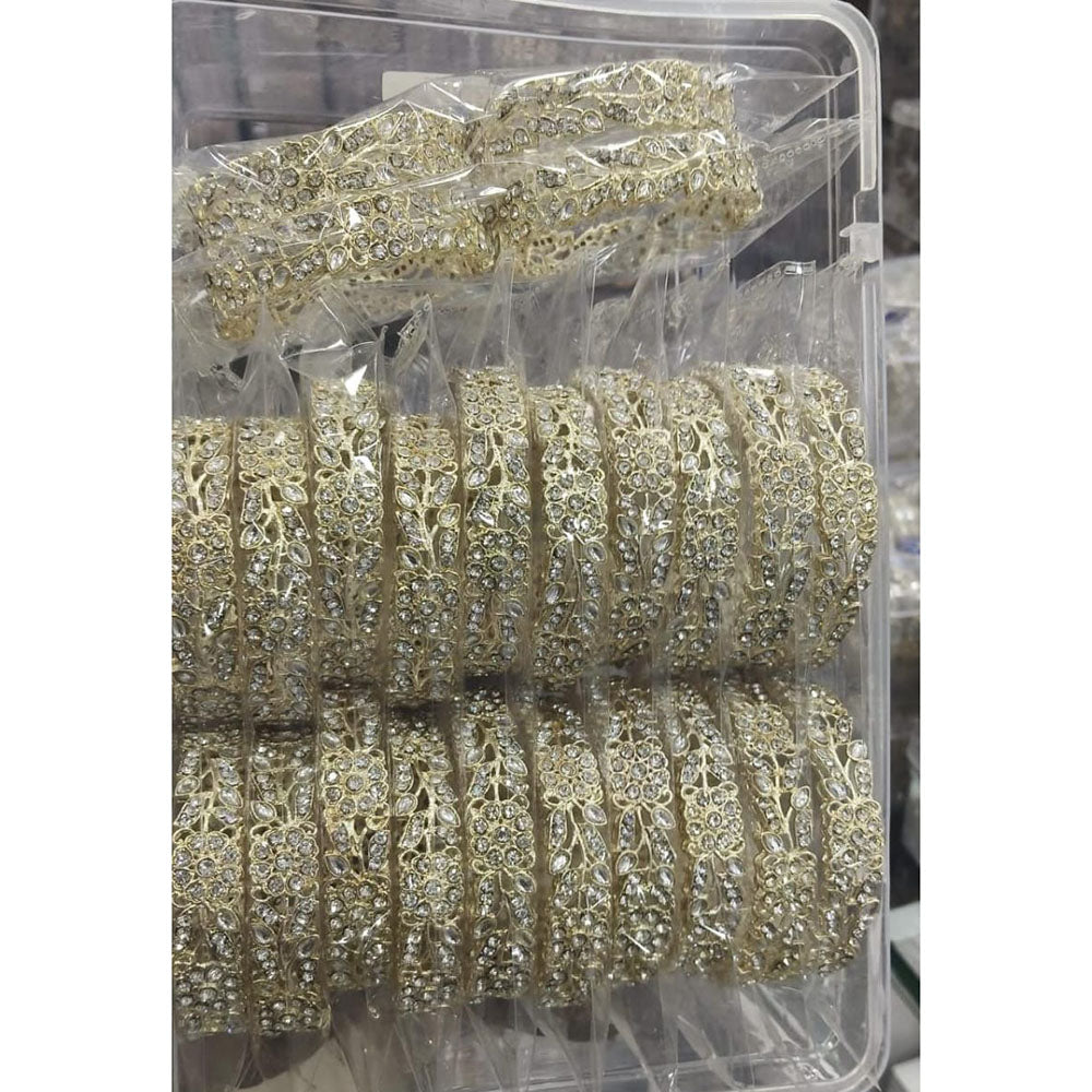 Pooja Bangles Austrian Stone And Kundan Stone Bangles Set