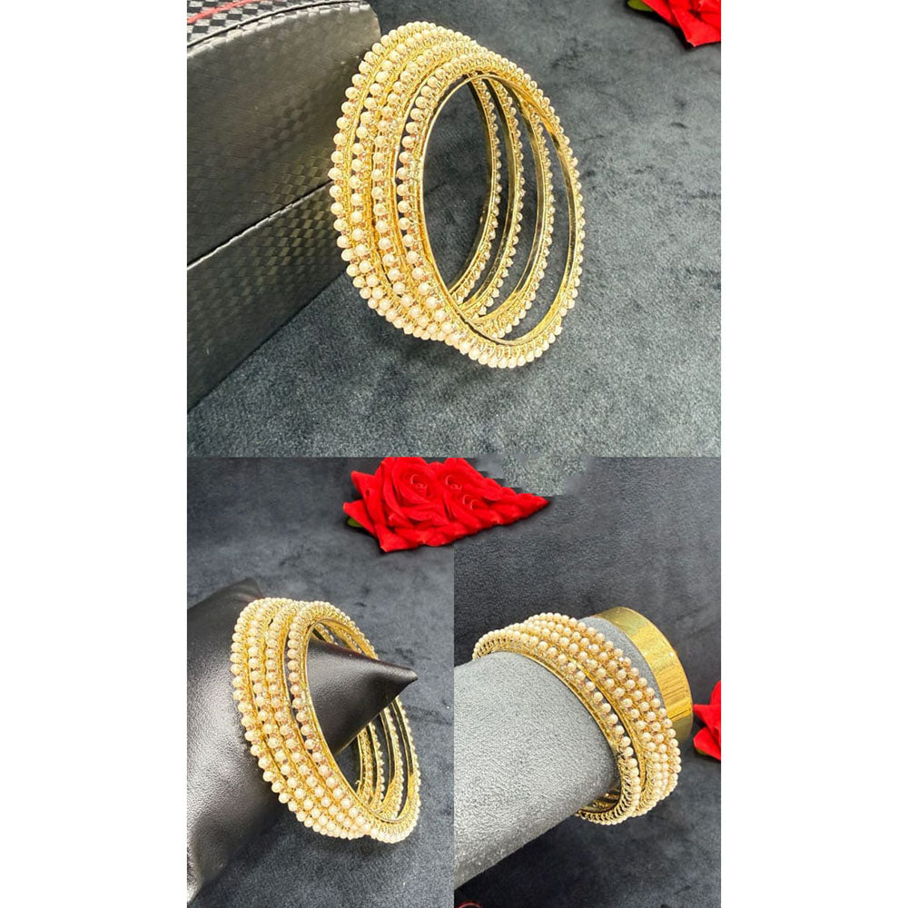 Pooja Bangles Graceful Pearl Bangles Set