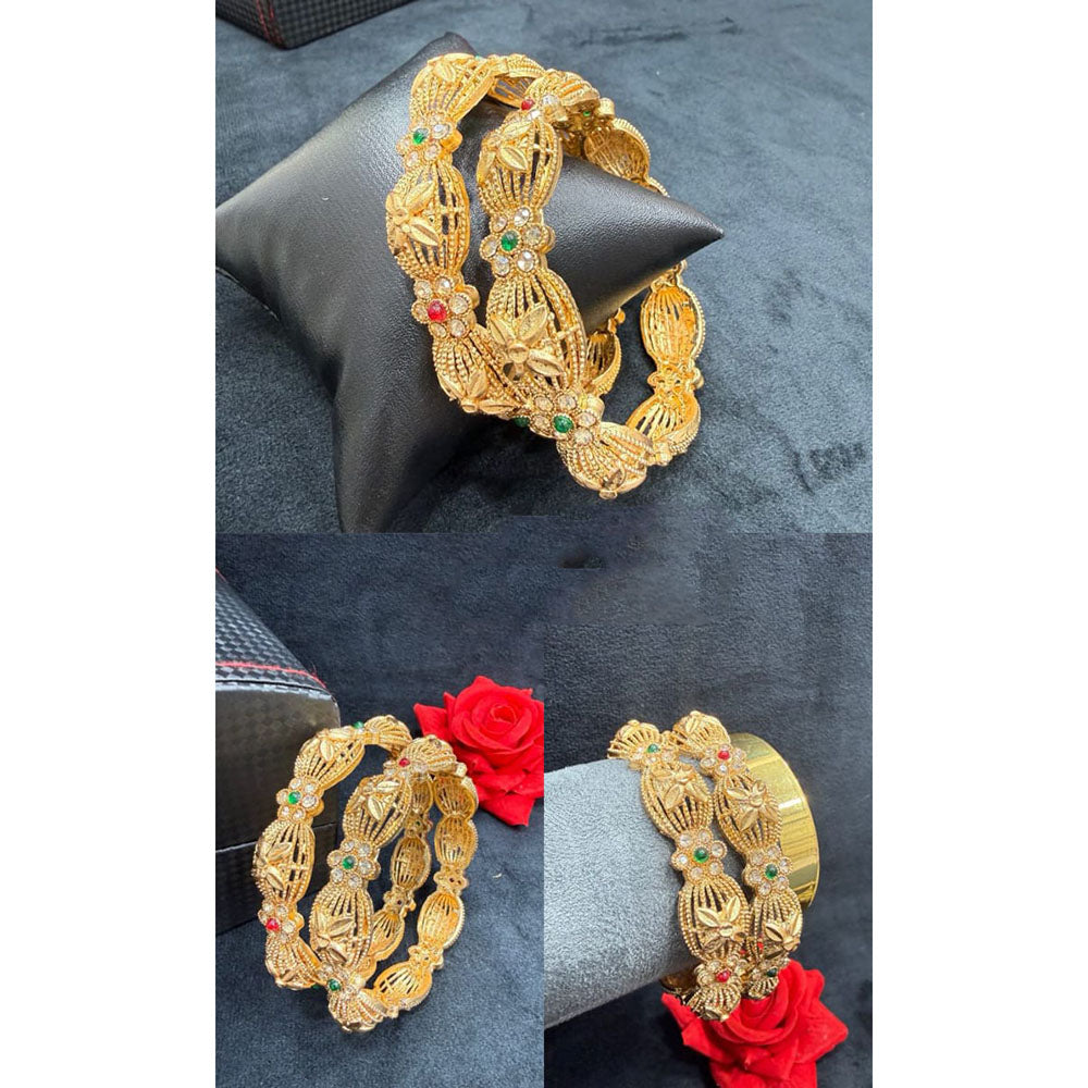 Pooja Bangles Graceful Pota Stone And Austrian Stone  Bangles Set