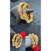 Pooja Bangles Graceful Pota Stone And Austrian Stone  Bangles Set