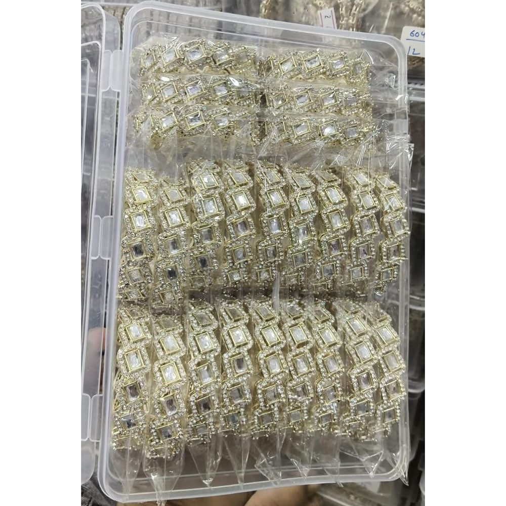 Pooja Bangles Classic Kundan Stone And Austrian Stone Bangles Set