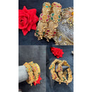 Pooja Bangles Graceful Pota Stone And Pearl Bangles Set