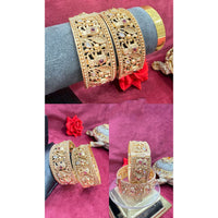 Pooja Bangles Graceful Pota Stone Openable Bangles Set