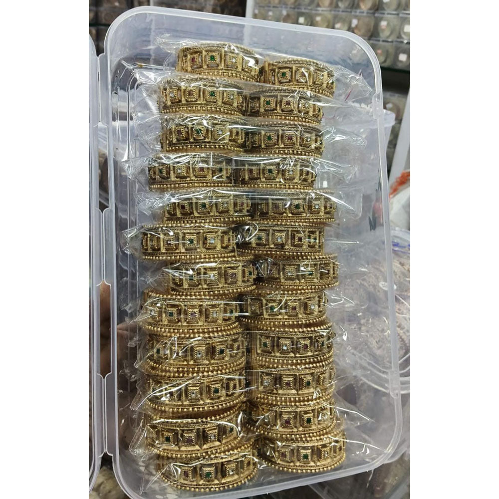 Pooja Bangles Graceful Pota Stone Bangles Set