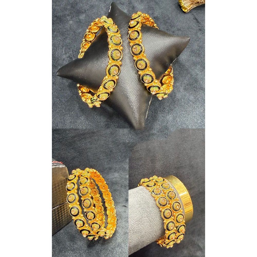 Pooja Bangles Graceful Austrian Stone And Meenakari Bangles Set