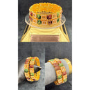 Pooja Bangles Graceful Crystal Stone And Pearl Meenakari Bangles Set