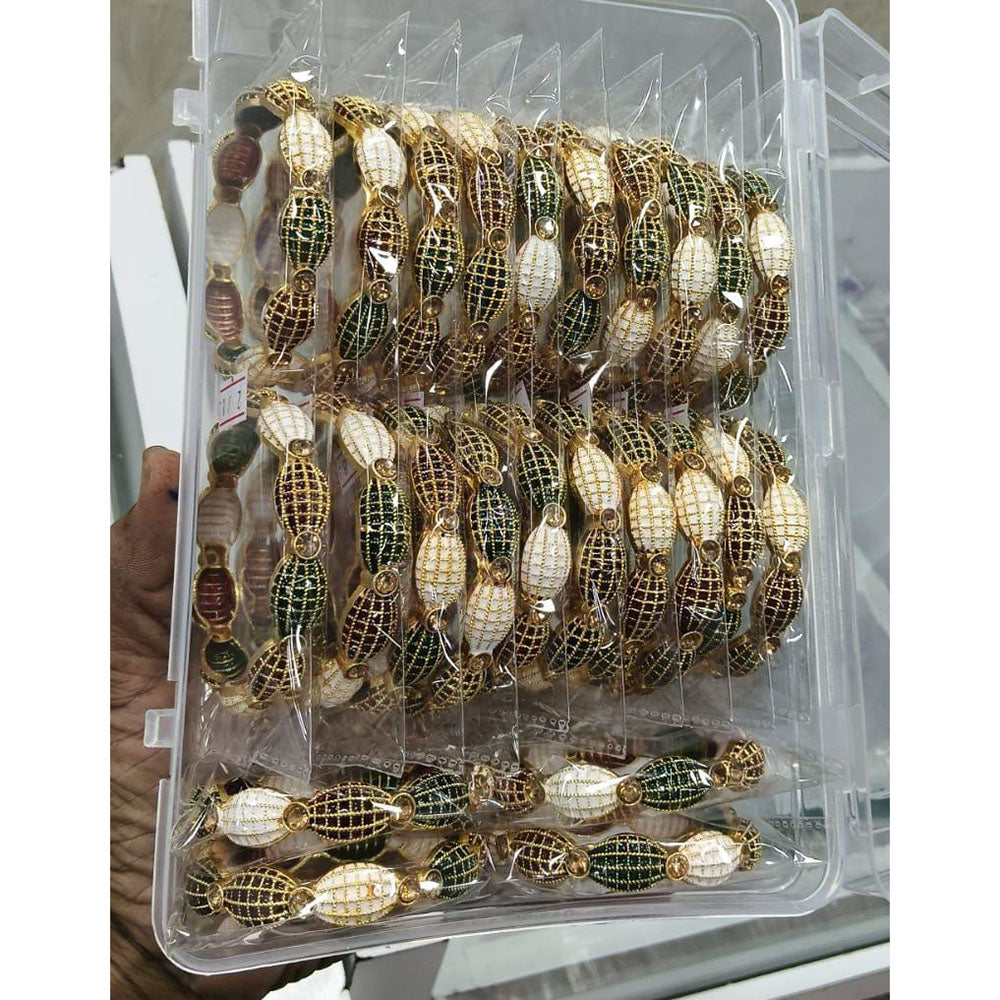 Pooja Bangles Graceful Austrian Stone And Meenakari Bangles Set