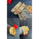 Pooja Bangles Graceful Pota Stone And Meenakari Bangles Set