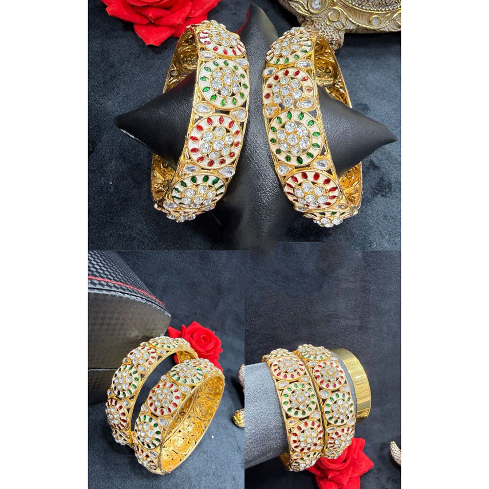 Pooja Bangles Graceful Austrian Stone And Meenakari Bangles Set