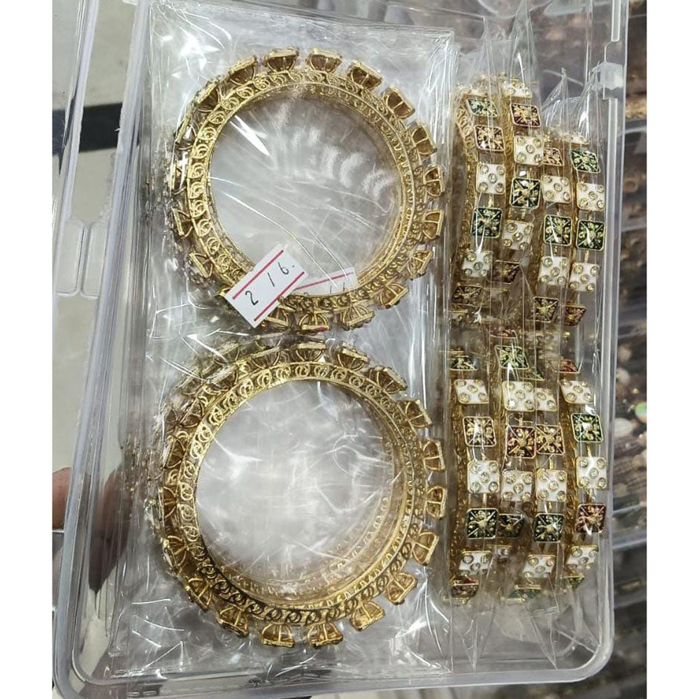 Pooja Bangles Graceful Austrian Stone And Meenakari Bangles Set
