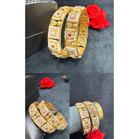 Pooja Bangles Graceful Pota Stone And Meenakari Bangles Set